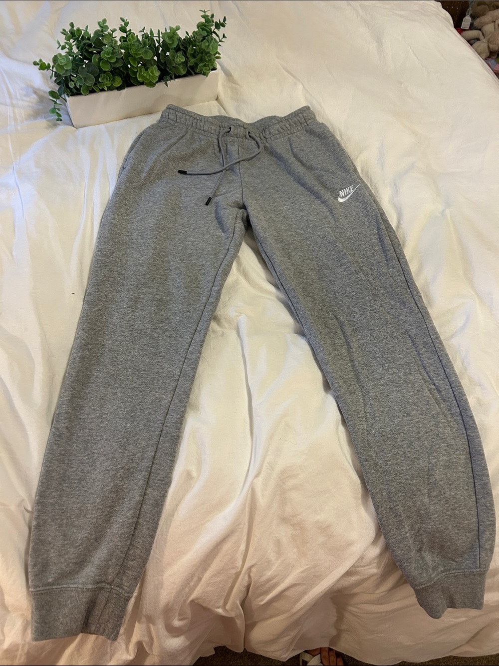 Nike Grey Kids Fleece Joggers with Drawstring